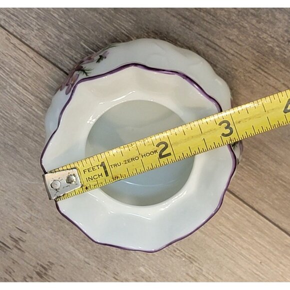 Vintage Reutter Porzellan Porcelain Germany Floral Round Trinket Box & Lid - Picture 4 of 12